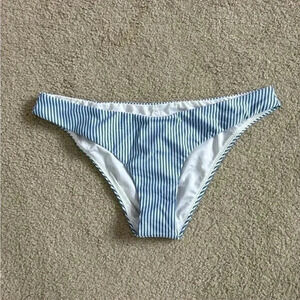 New with tags J crew blue and white striped Hipster bikini bottom in seersucker